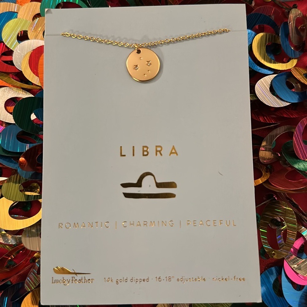 Gold Libra Zodiac Necklace